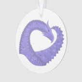 Periwinkle Herzdrache auf Weiß Ornament (Vorderseite)