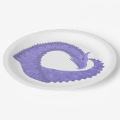 Periwinkle Herzdrache auf Weiß Pappteller (Schrägansicht)