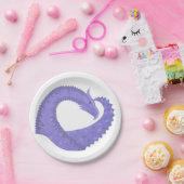 Periwinkle Herzdrache auf Weiß Pappteller (Party)