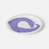 Periwinkle Herzdrache auf Weiß Pappteller (Schrägansicht)