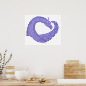 Periwinkle Herzdrache auf Weiß Poster (Küche)