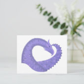 Periwinkle Herzdrache auf Weiß Postkarte (Stehend Vorderseite)