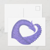 Periwinkle Herzdrache auf Weiß Postkarte (Vorne/Hinten)