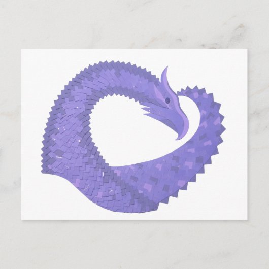 Periwinkle Herzdrache auf Weiß Postkarte (Vorderseite)