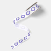 Periwinkle Herzdrache auf Weiß Satinband (Rückseite)