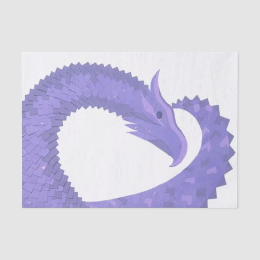 Periwinkle Herzdrache auf Weiß Seidenpapier (Vorderseite)