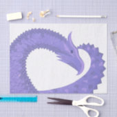 Periwinkle Herzdrache auf Weiß Seidenpapier (Handwerk)