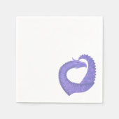 Periwinkle Herzdrache auf Weiß Serviette (Vorderseite)