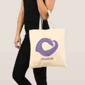 Periwinkle Herzdrache auf Weiß Tragetasche (Vorderseite (Produkt))