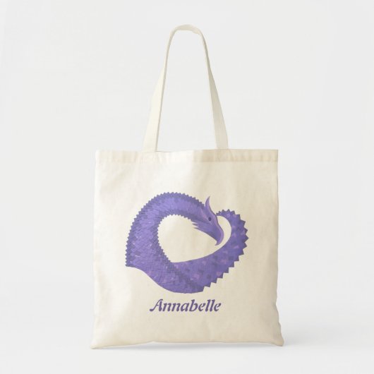 Periwinkle Herzdrache auf Weiß Tragetasche (Vorne)