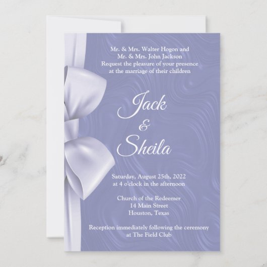 Periwinkle Hochzeit Einladung (Rückseite)