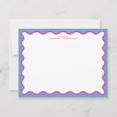 periwinkle & Hot Pink Wavy Border Note Card Einladung (Vorderseite)