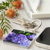 Periwinkle hydrangeas lila blaue Blumen für Tante Schlüsselanhänger (Vorderseite rechts)