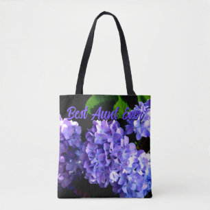 Periwinkle hydrangeas lila blaue Blumen für Tante Tasche