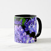 Periwinkle hydrangeas lila blaue Blumen für Tante Tasse (VorderseiteRechts)
