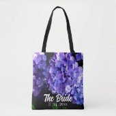 Periwinkle Hydrangeas lila Blüten Braun Tasche (Vorderseite)