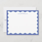 Periwinkle & Icy Blue Wavy Border Note Card Einladung (Vorderseite)