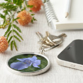 Periwinkle Iris-Blume Schlüsselanhänger (Seite)