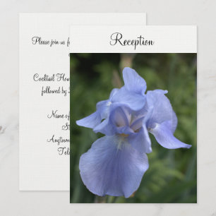 Periwinkle Iris Floral Wedding Reception Einladung