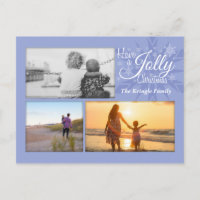 Periwinkle Jolly Christmas Foto Postcard