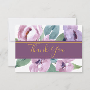 Periwinkle Joy Lila Pink Floral Romantische Hochze Dankeskarte