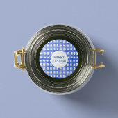 Periwinkle karierte Osteraufkleber Runder Aufkleber