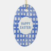 Periwinkle kariertes Muster Osterzeit Keramik Ornament (Rechts)