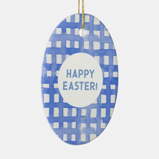 Periwinkle kariertes Muster Osterzeit Keramik Ornament (Rechts)