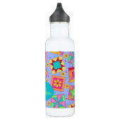 Periwinkle Lavender Quilt Patchwork Blocks Art Edelstahlflasche (Rechts)