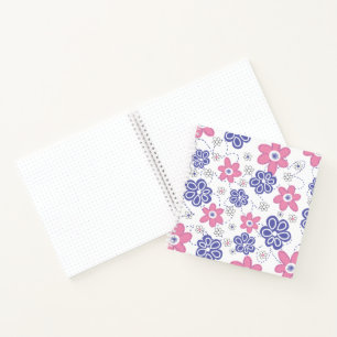Periwinkle Lavender, rosa Retro Blume Journal Notizblock