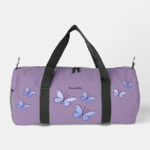 Periwinkle Lila Blue Butterfly Flutter Violett Duffle Bag (Rückseite)