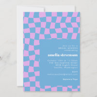 Periwinkle Lila Blue Checkerboard Brautparty