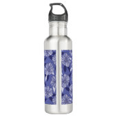 Periwinkle Lila Blumenmuster Edelstahlflasche (Rückseite)