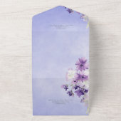 Periwinkle Lila Boho Floral Dinner All In One Einladung (Außenbereich)