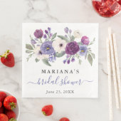 Periwinkle Lila Fuchsia Floral Brautparty Serviette (Beispiel)