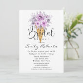 Periwinkle Lila Ice Cone Brautparty Einladung (Stehend Vorderseite)