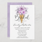 Periwinkle Lila Ice Cone Brautparty Einladung (Vorne/Hinten)