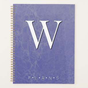 Periwinkle Lila Modernes Marmormonogramm Planer