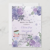 Periwinkle Lila Peony Alcohol Bridal Teezeremonie  Einladung (Vorderseite)