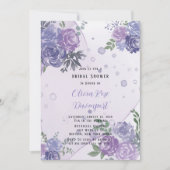 Periwinkle Lila Peony Alcohol Ink Brautparty Einladung (Vorderseite)