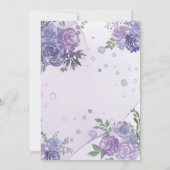 Periwinkle Lila Peony Alcohol Ink Brautparty Einladung (Rückseite)