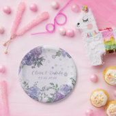 Periwinkle Lila Peony Alcohol Ink Wedkin Napkin Pappteller (Party)