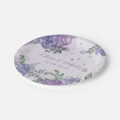 Periwinkle Lila Peony Alcohol Ink Wedkin Napkin Pappteller (Schrägansicht)