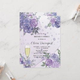 Periwinkle Lila Peony Brunch & Bubbly Einladung