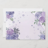 Periwinkle Lila Peony Ink Save the Date Cards Einladung (Rückseite)