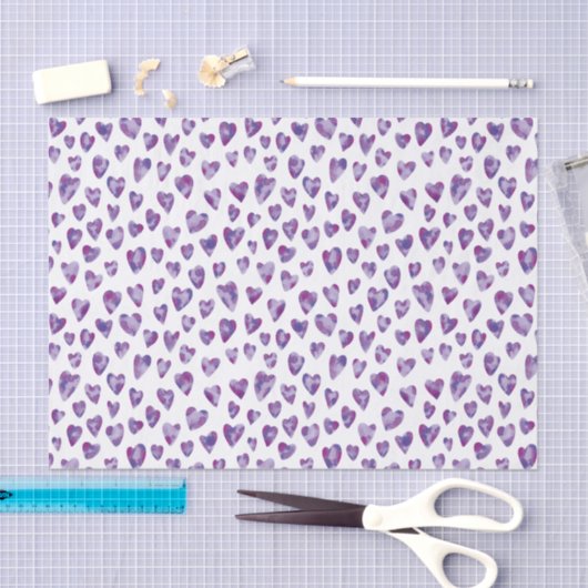 Periwinkle Lila Valentine Liebe Herzmuster Seidenpapier (Handwerk)