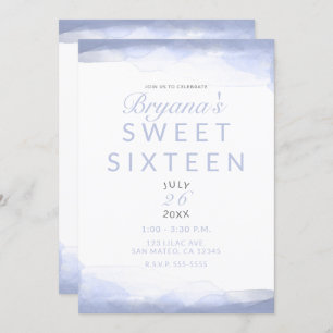Periwinkle Lila Watercolor Modern Chic Sweet 16 Einladung