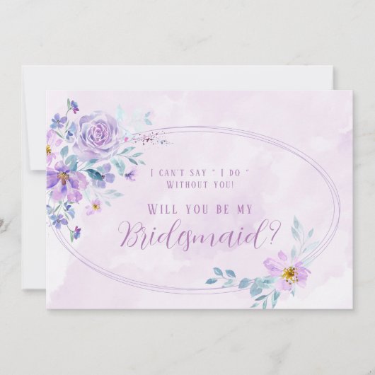 Periwinkle Lilac Peony werden Sie meine Bridesmaid Einladung (Vorderseite)
