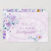 Periwinkle Lilac Peony werden Sie meine Bridesmaid Einladung (Vorne/Hinten)