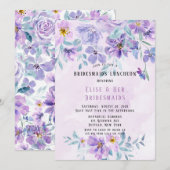 Periwinkle Lilac Peony Wreath Bridesmaids Luncheon Einladung (Vorne/Hinten)